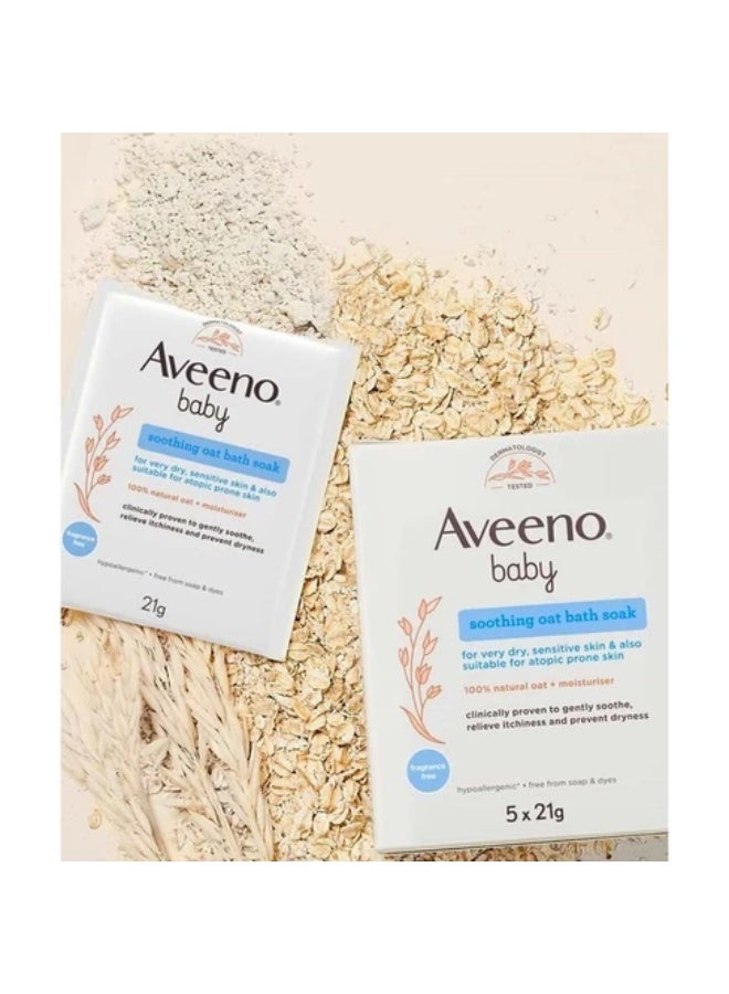 Aveeno Baby Soothing Oat Bath Soak 5x21g - Image 4