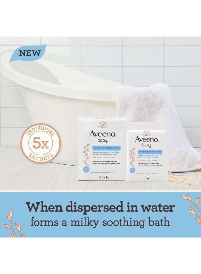 Aveeno Baby Soothing Oat Bath Soak 5x21g - Image 3