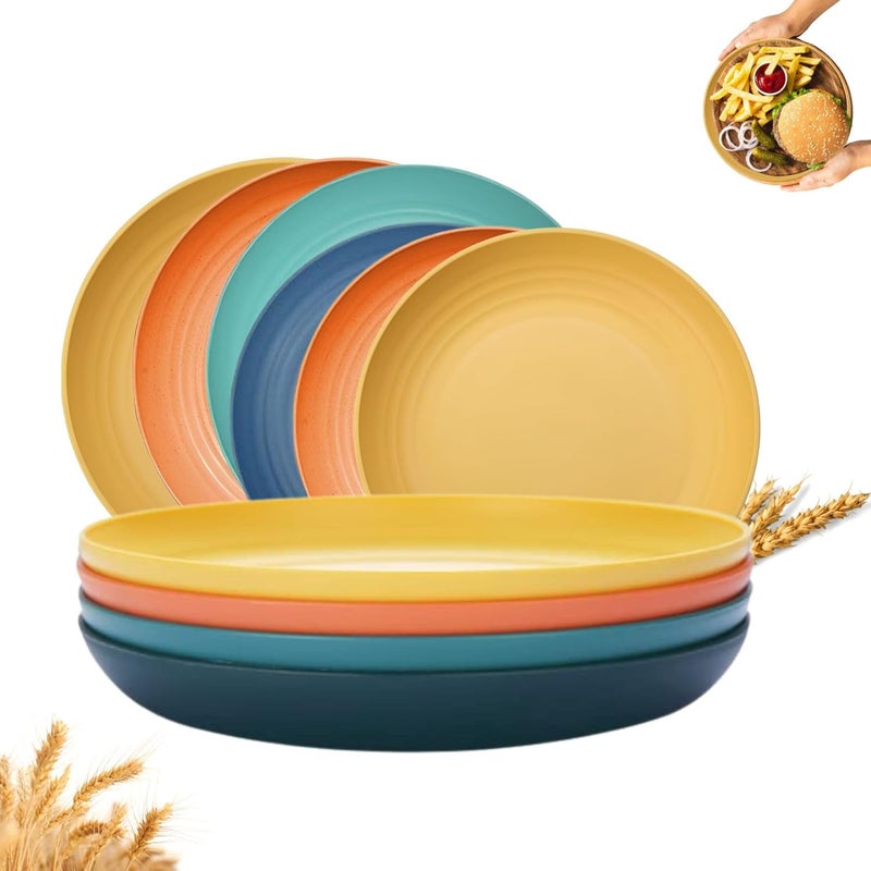 FLOXIT Wheat Straw Dinner Plates Set of 6 Unbreakable EcoFriendly Plates BPAFree Lightweight Microwave Dishwasher Safe for Family Outdoor and Daily Use - Image 1