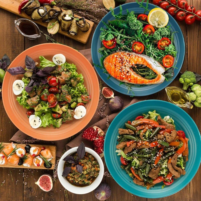 FLOXIT Wheat Straw Dinner Plates Set of 6 Unbreakable EcoFriendly Plates BPAFree Lightweight Microwave Dishwasher Safe for Family Outdoor and Daily Use - Image 5