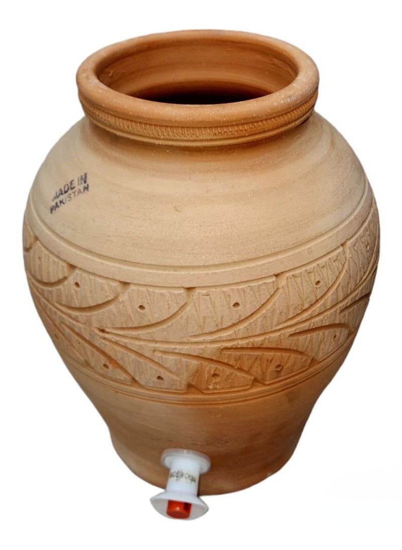 ماركة غير محددة - زير فخار طبيعي لمياه الشرب مع استاند - Image 1