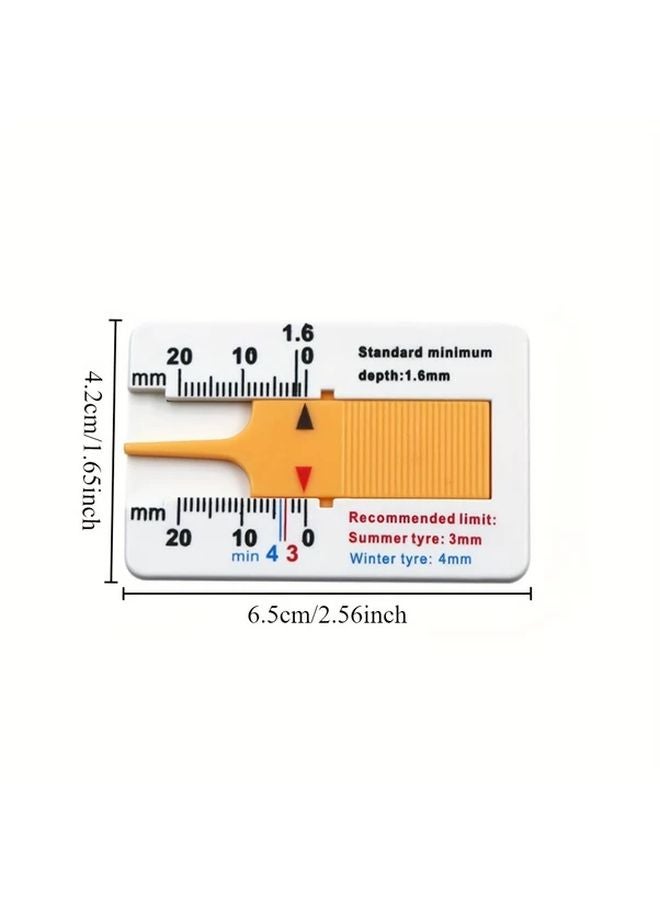 Portable Tire Tread Depth Gauge Calipers 0 20mm Durable Plastic Easy Read Ruler - Image 5
