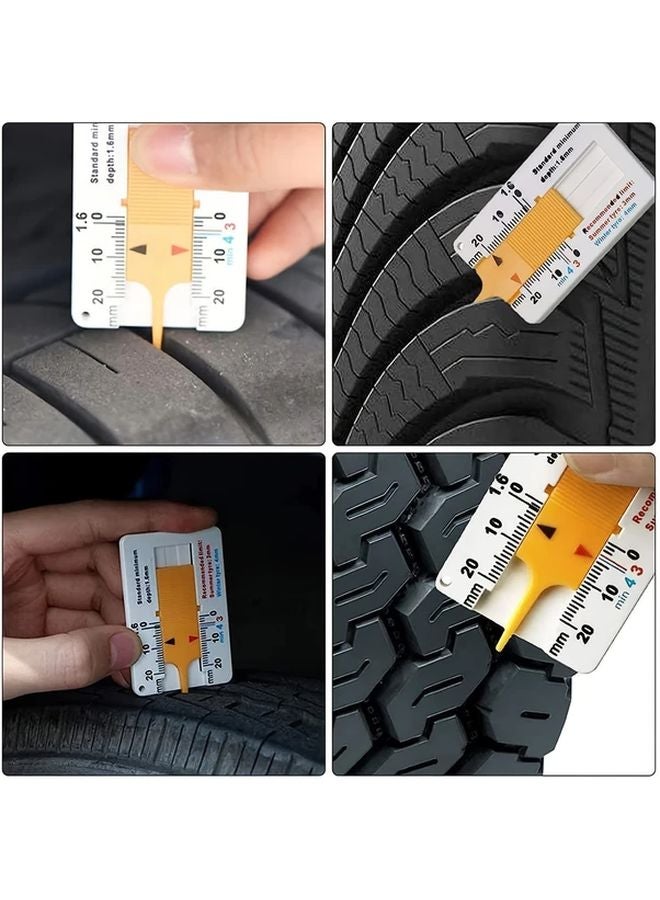 Portable Tire Tread Depth Gauge Calipers 0 20mm Durable Plastic Easy Read Ruler - Image 3