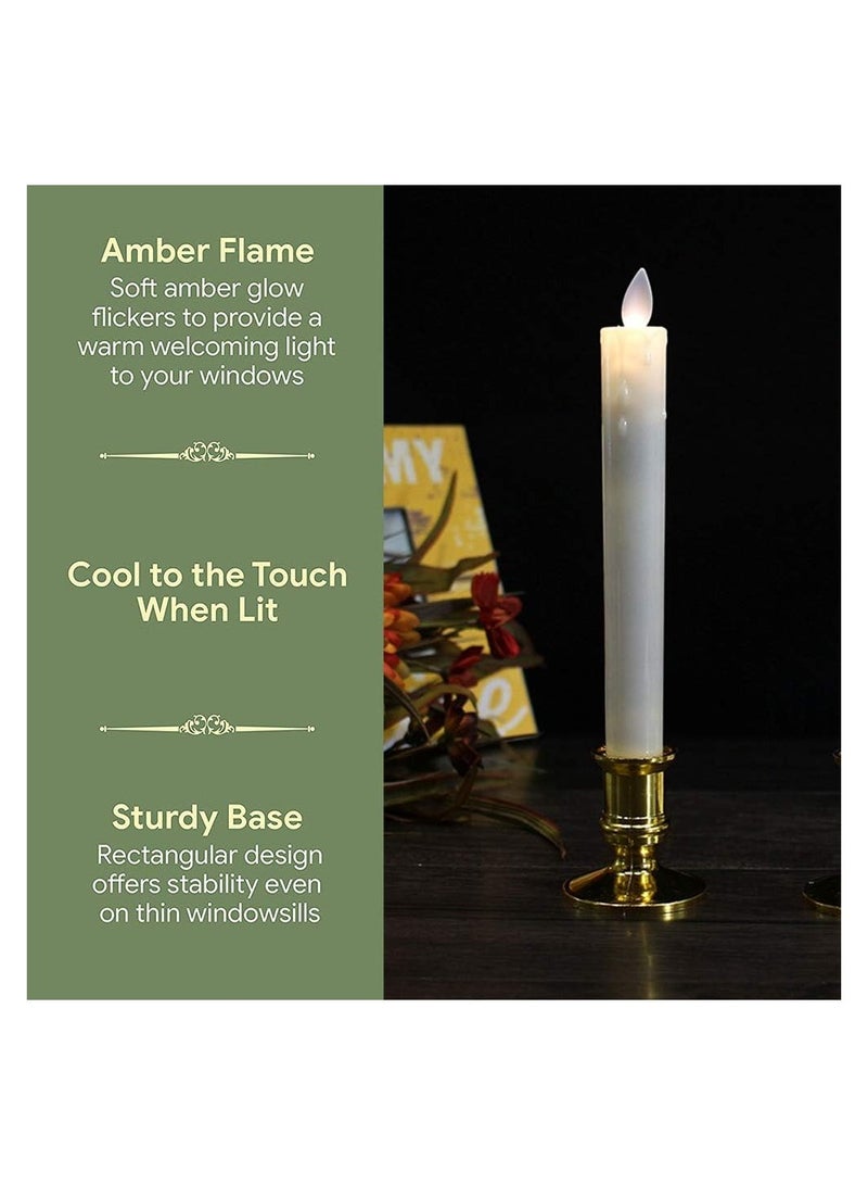 2 Electric Flameless LED Candle Lights with Removable Gold Bases - Image 3