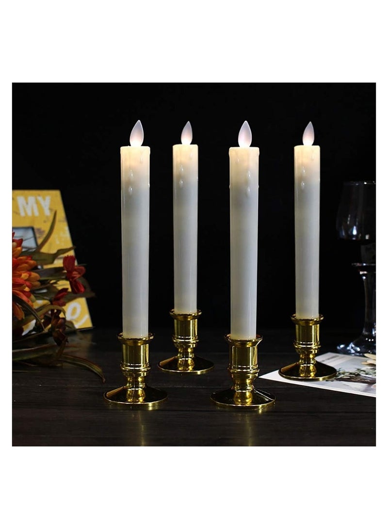 2 Electric Flameless LED Candle Lights with Removable Gold Bases - Image 4