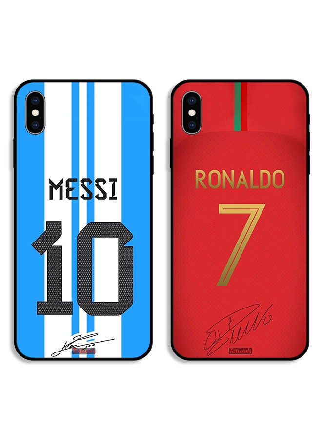 Tolwak حالتان لجهاز آبل آيفون X أغطية واقية رونالدو 7 وميسي 10 - Image 1