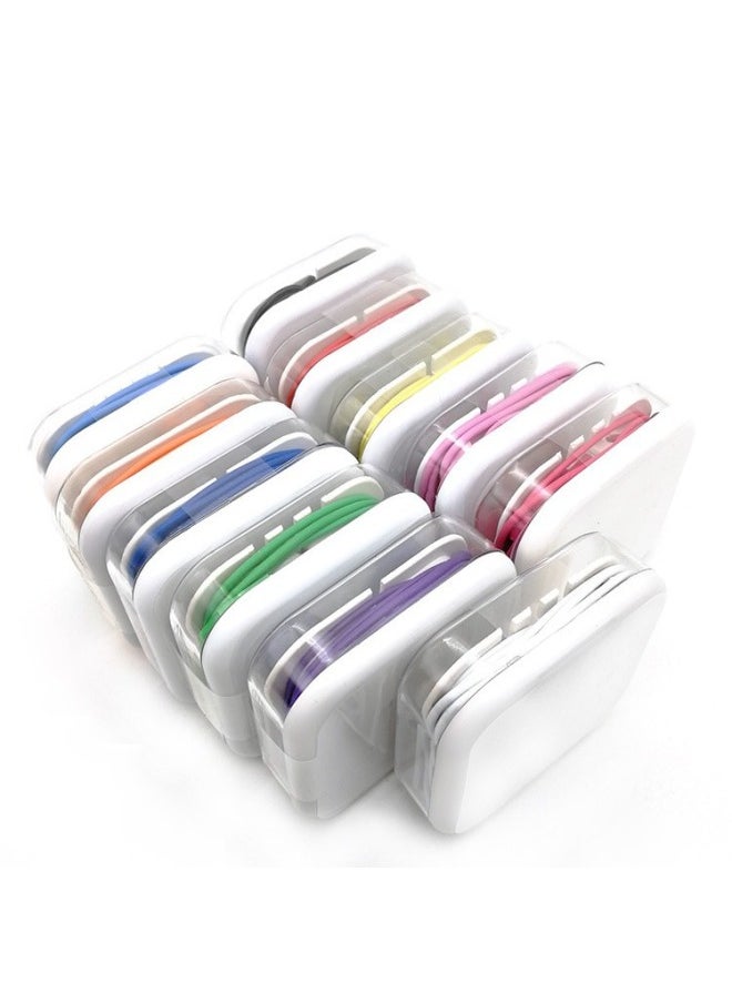 Generic - Fruit Color 5 Generation Headset 6 Generation Suitable For Apple Android Phone White Net Wire Control Color PG Headset With Wheat-Color:3.5mm Round Head A Quality White - Image 1