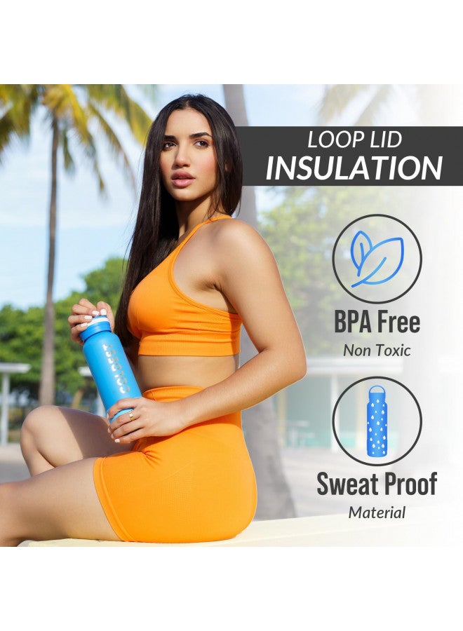 THE COLDEST WATER Coldest Insulated Water Bottle with Handle Lid | Leak Proof, Insulated Stainless Steel, Triple Walled, Sport Thermos Bottles, Metal Flask (Matte Black, 21 oz) - Image 4