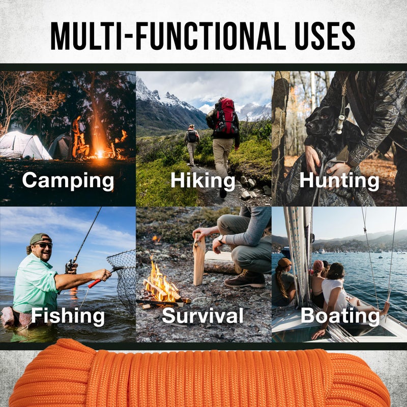 Mossy Oak Paracord 750 – Heavy Duty Nylon Paracord – Survival Rope, Ideal for Camping, Hunting, Fishing, Crafting & DIY Use – Thin Parachute Cord - 4mm Diameter - 50 feet Length - Camo - Image 5