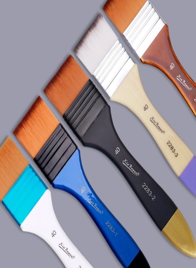 Xinbowen 6-Piece Nylon Hair Paint Brush Set - Ideal for Watercolor, Acrylic, and Oil Painting - Image 5