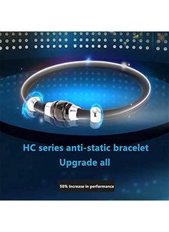 Generic Anti-Static Bracelet, Silicone Wrist Straps Band, Fashion Anti-Static Products, Silicon Titanium, Magnetic Germanium Jewelry for Girls, Women, Men, Kids, and Teens (Black Gold, 19CM)  - Image 2