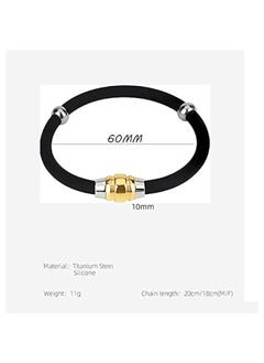 Generic Anti-Static Bracelet, Silicone Wrist Straps Band, Fashion Anti-Static Products, Silicon Titanium, Magnetic Germanium Jewelry for Girls, Women, Men, Kids, and Teens (Black Gold, 19CM)  - Image 4