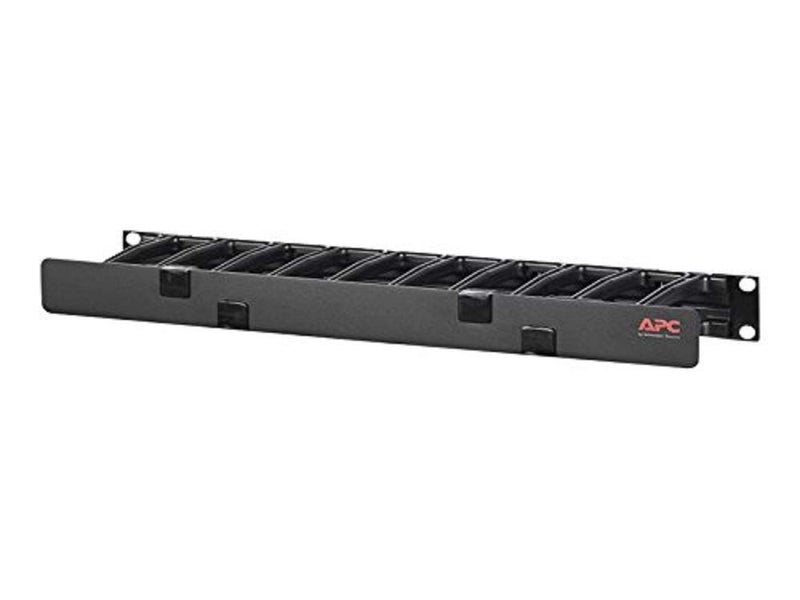 APC Rackmount Horizontal Cable Manager AR8602A 1U x 4 Deep SingleSided with Cover Black
