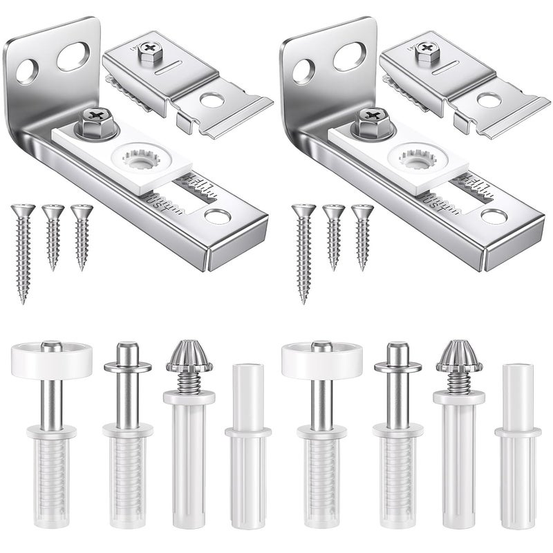 FEAOXYO Bifold Door Hardware Repair Kit, 2 Set Bi-fold Sliding Closet Doors Replacement Parts with Top & Bottom Brackets, Pivots & Guides Wheel, Closet Door Hardware Kit for Folding Pocket & Accordion - Image 1