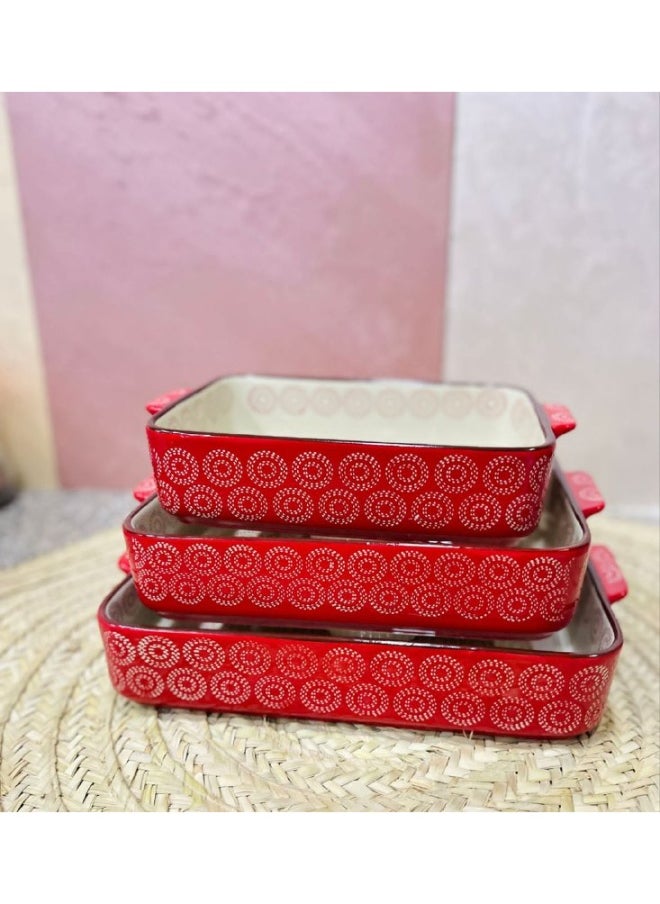 Generic 3-piece porcelain casserole, size 32 cm, size 28 cm, size 24 cm  - Image 3