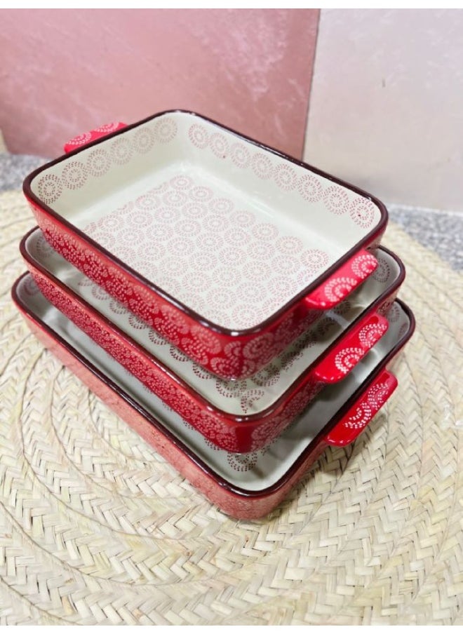 Generic 3-piece porcelain casserole, size 32 cm, size 28 cm, size 24 cm  - Image 1