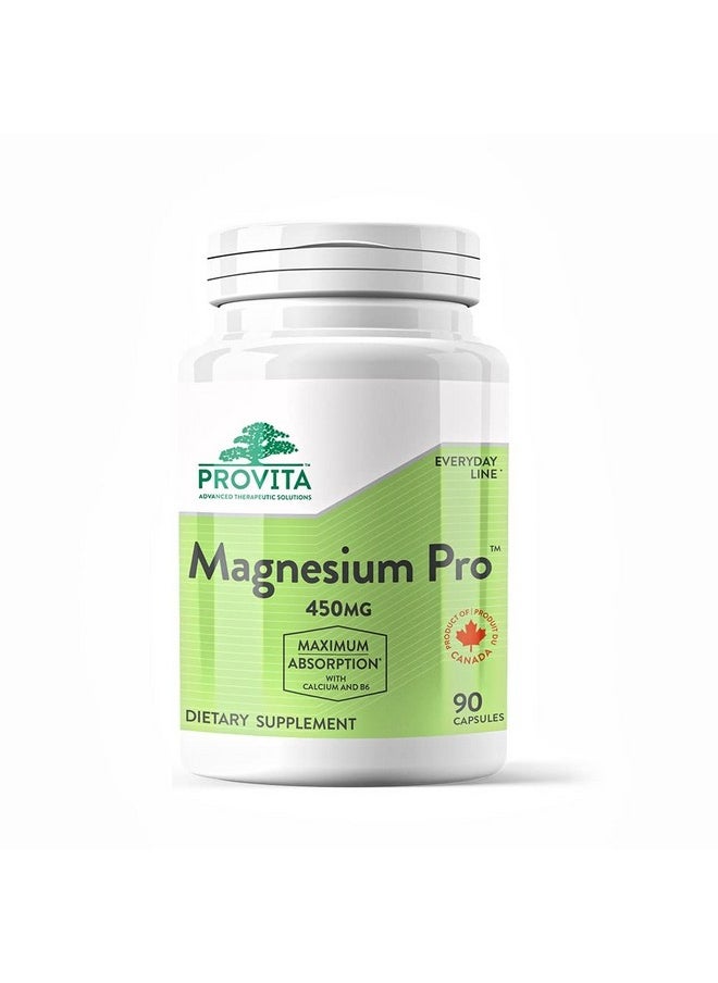ProVita Magnesium Pro ; Maximum Absorption With Calcium And B6 450Mg 90 Ct  - Image 1