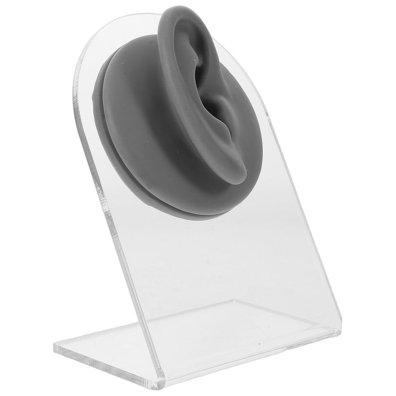 Artificial Ear Model For Earring Display - Silicone Part Left Ear With Stand - Jewelry Storage And Practice For Home Or Store - Image 1