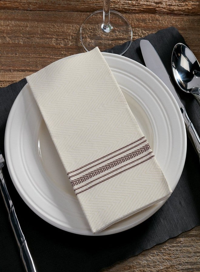 Hoffmaster FP1112 FashnPoint Black and White Dishtowel Printed Dinner Napkin, Ultra Ply, 15 1/2" x 15 1/2", 1/8 Fold (8 Packs of 100) - Image 2