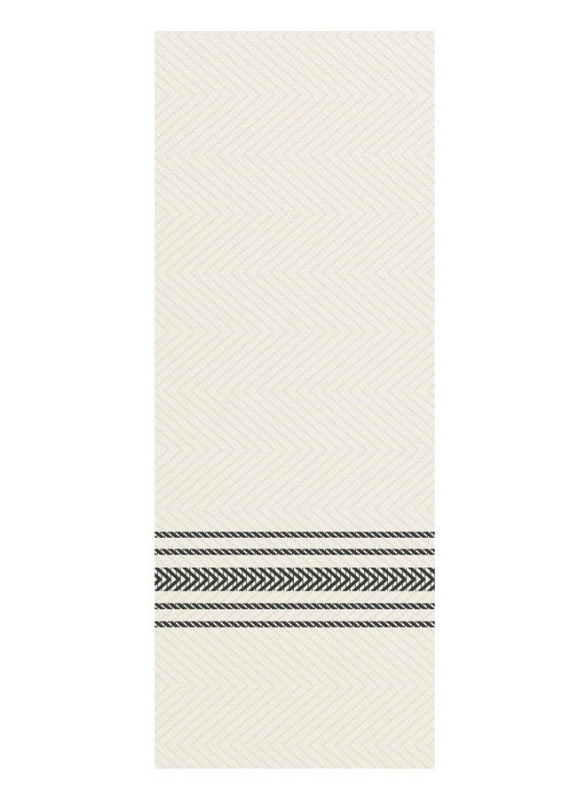 Hoffmaster FP1112 FashnPoint Black and White Dishtowel Printed Dinner Napkin, Ultra Ply, 15 1/2" x 15 1/2", 1/8 Fold (8 Packs of 100) - Image 1