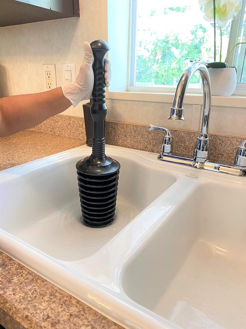 Master Plunger MP500-B3 Heavy Duty Bathroom Toilet Plunger Kit with Short Bucket/Caddy. Equipped with Air Release Valve, Black - Image 5