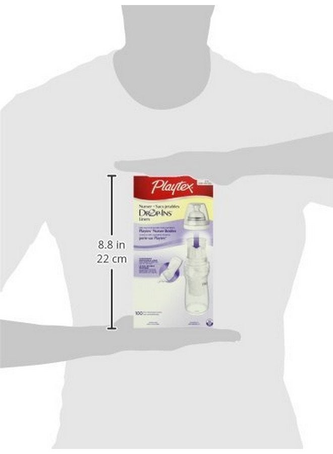 بلاي تكس بطانات زجاجات الرضاعة التي تستخدم لمرة واحدة من Playtex Baby Nurser Drop-Ins، أقرب إلى الرضاعة الطبيعية، 8 أونصة - 100 قطعة - Image 5