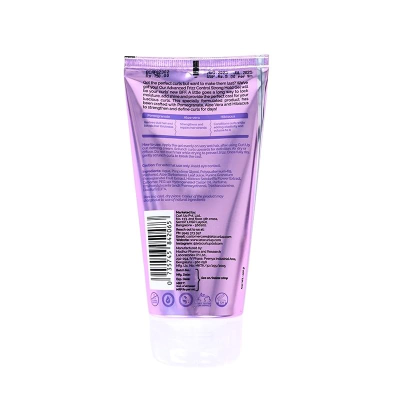 Curl Up Curl Up Advanced Frizz Control Strong Hold Gel 150g  - Image 4