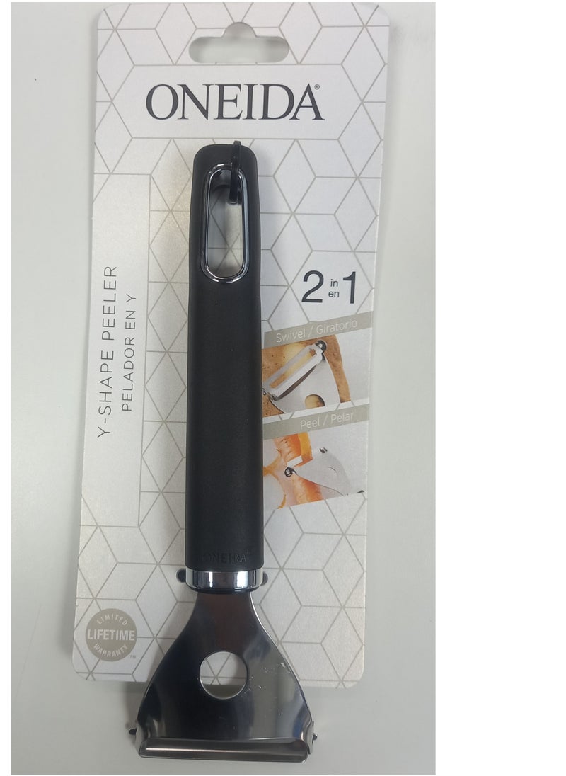 Oneida Y-Shape Peeler with TPR Handle - Durable, Sharp Blade, Ergonomic, Non-Slip, Kitchen Tool