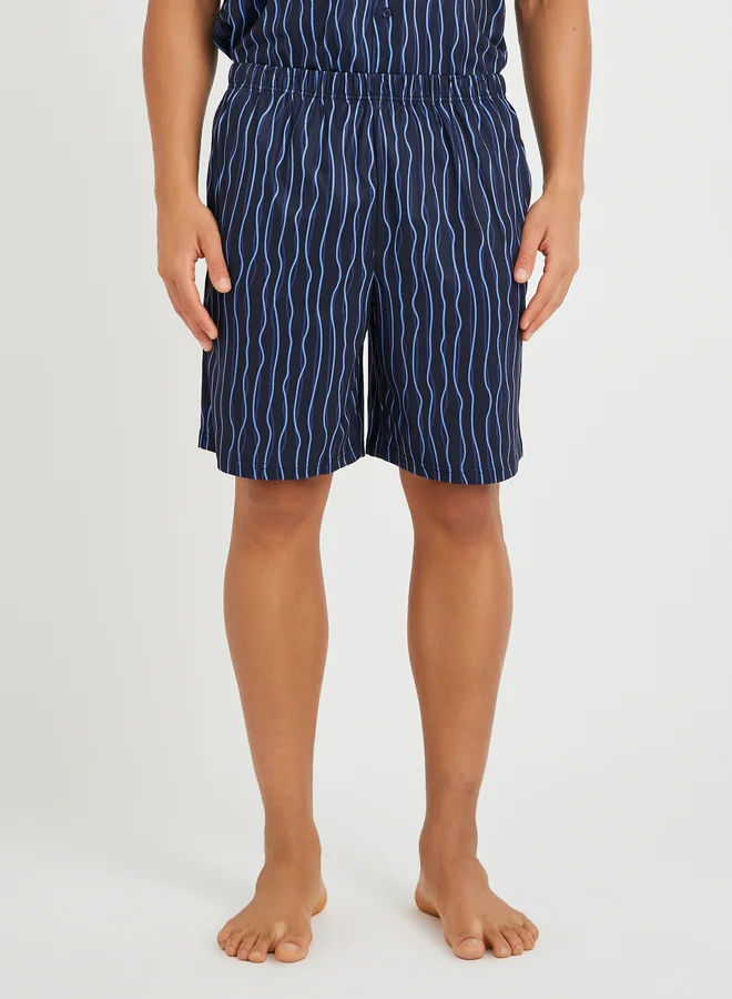 Styli Styli Printed Short Sleeve Shirt and Shorts Pyjama Set
