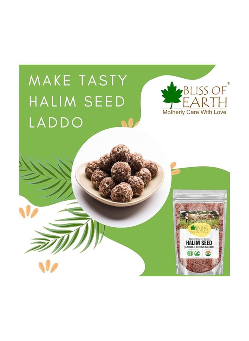 Bliss of Earth Halim Seeds for Eating, Organic Halim Seeds for Hair, Natural Garden Cress Seeds for Planting, Organic Aliv Seeds for Immunity Boost & Weight Management (Superfood) – 200g