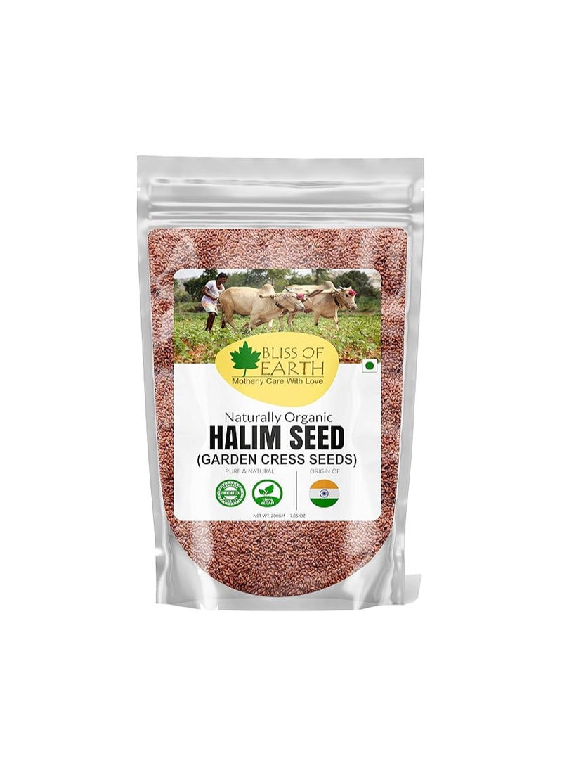 Bliss of Earth Halim Seeds for Eating, Organic Halim Seeds for Hair, Natural Garden Cress Seeds for Planting, Organic Aliv Seeds for Immunity Boost & Weight Management (Superfood) – 200g