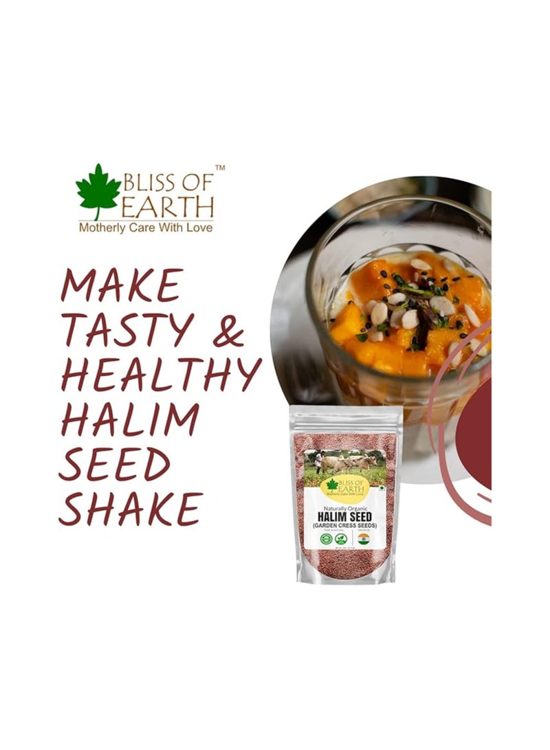 Bliss of Earth Halim Seeds for Eating, Organic Halim Seeds for Hair, Natural Garden Cress Seeds for Planting, Organic Aliv Seeds for Immunity Boost & Weight Management (Superfood) – 200g