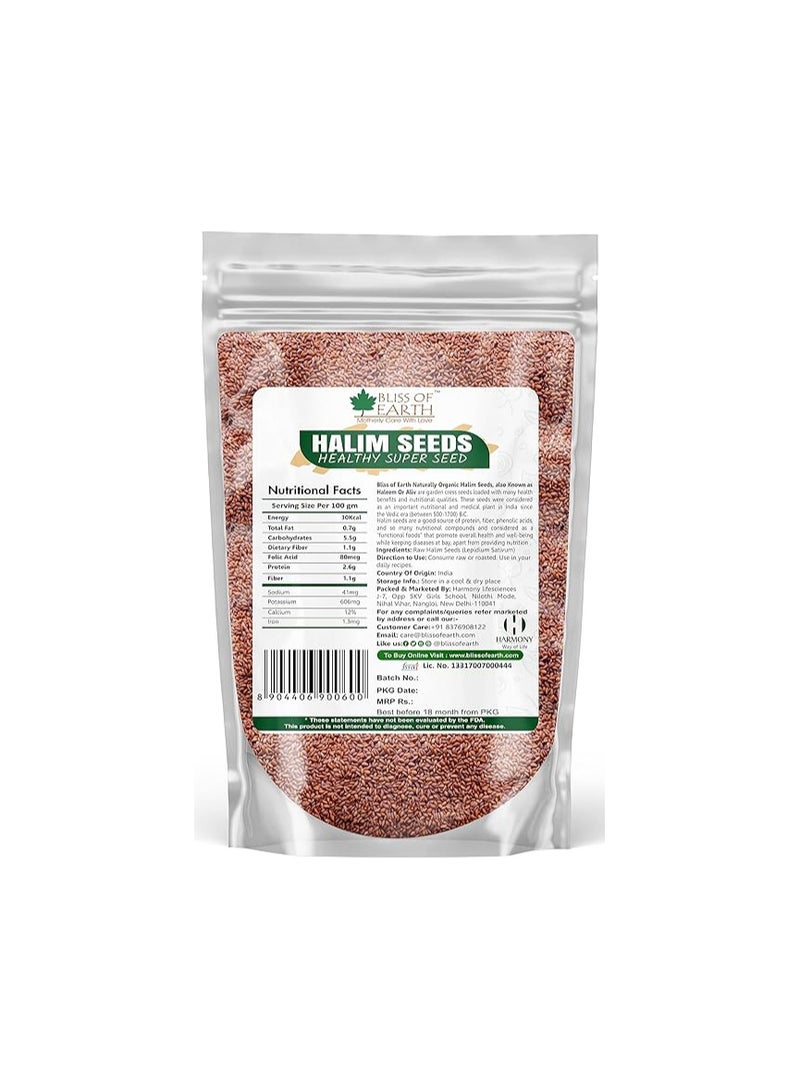 Bliss of Earth Halim Seeds for Eating, Organic Halim Seeds for Hair, Natural Garden Cress Seeds for Planting, Organic Aliv Seeds for Immunity Boost & Weight Management (Superfood) – 200g