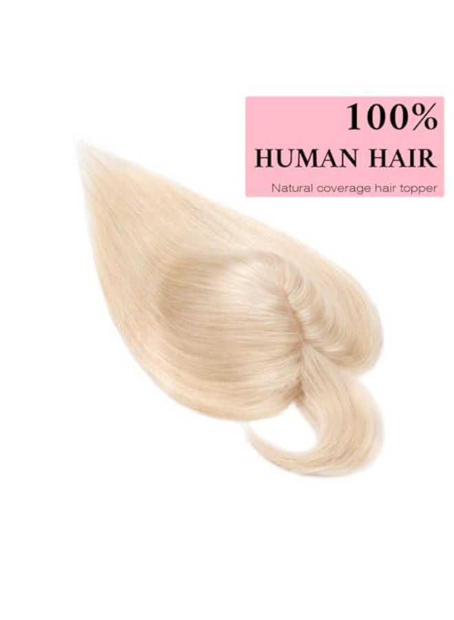 SEGO 100 Real Human Hair Toppers with Air Bangs Silk Base 150 Density Clip in Topper 2751 HairPieces for Women with ThinningHair Loss Cover Gray - Image 3