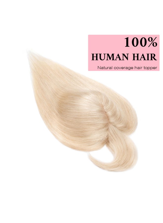 SEGO 100 Real Human Hair Toppers with Air Bangs Silk Base 150 Density Clip in Topper 2751 HairPieces for Women with ThinningHair Loss Cover Gray - Image 4
