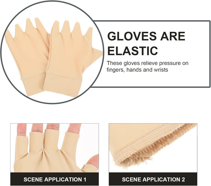 GANAZONO Arthritis Compression Gloves for Adults, Half Finger Breathable Nylon Gloves, Elastic Anti-swelling Pressure Support for Hand Rehabilitation and Carpal Tunnel Relief - Image 3