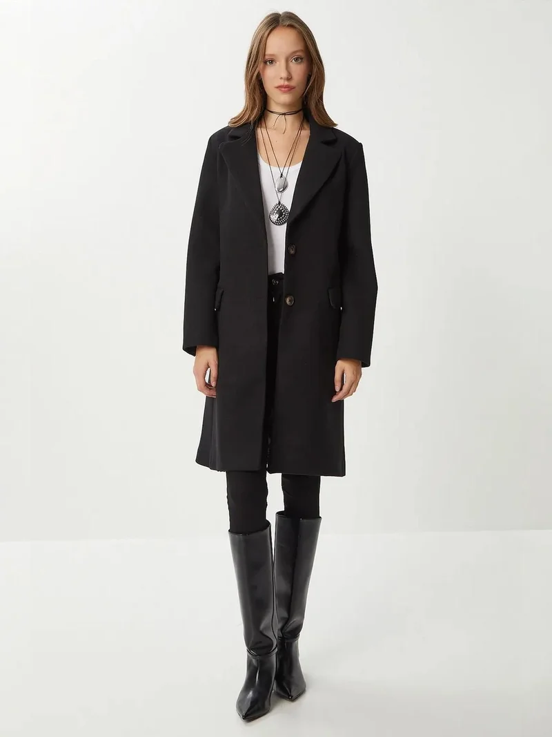 إسطنبول الساحرة ISTANBUL Long Textured Double Breasted Overcoat