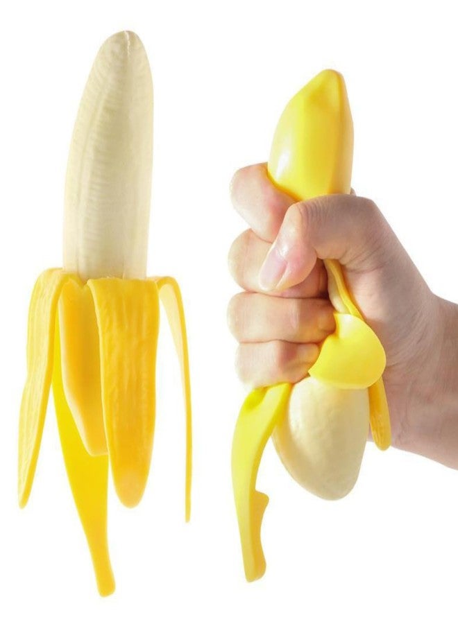 Dhjrefhhd 1Pcs Banana Squeeze Prop Fake Banana Stretchy Fidget Tool Novelty Stress Relief Funny Peeled Fake Banana Fruit Stress Tool Halloween Christmas Party April Fool's Day Decorate - Image 1