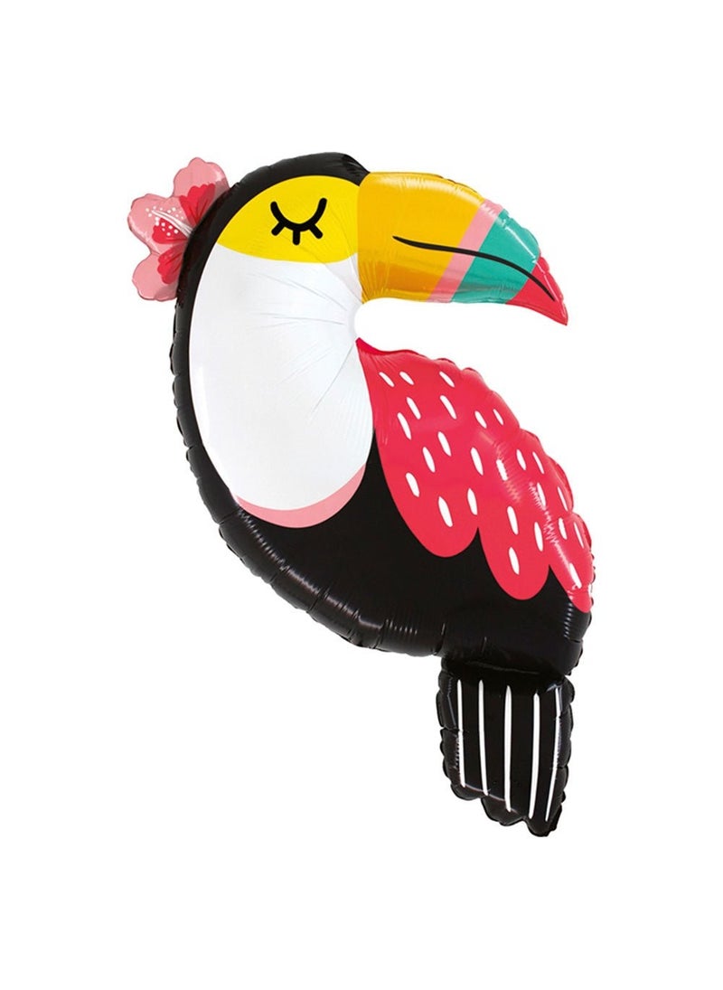 Toucan Tropical Bird Foil Balloon Black White 102cm