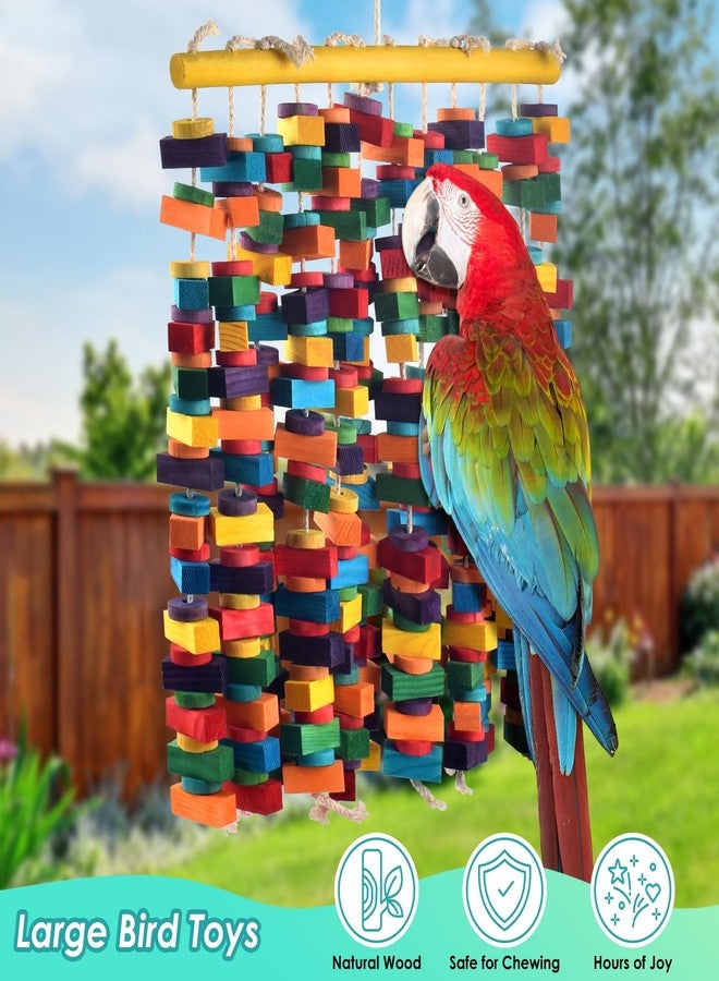DBNESS 23 Inch Extra Large Bird Toy, Colorful Natural Chew Wood Blocks Hanging Parrot Tearing Toys, Birds Cage Accessories for Macaws, Amazon Parrots, African Grey, Cockatoos - Image 5