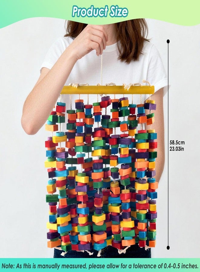DBNESS 23 Inch Extra Large Bird Toy, Colorful Natural Chew Wood Blocks Hanging Parrot Tearing Toys, Birds Cage Accessories for Macaws, Amazon Parrots, African Grey, Cockatoos - Image 2