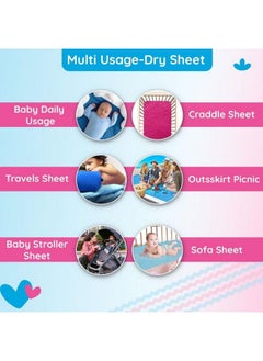 Bumtum Baby Dry Sheet Waterproof Soft Fleece Baby Bed Protector ; Antibacterial & Odour Free ; Extra Absorbant Reuseable & Washable (Maroon + Royal Blue + Aqua Blue Combo Large Size 100 * 140Cm Pack Of 3)  - Image 5