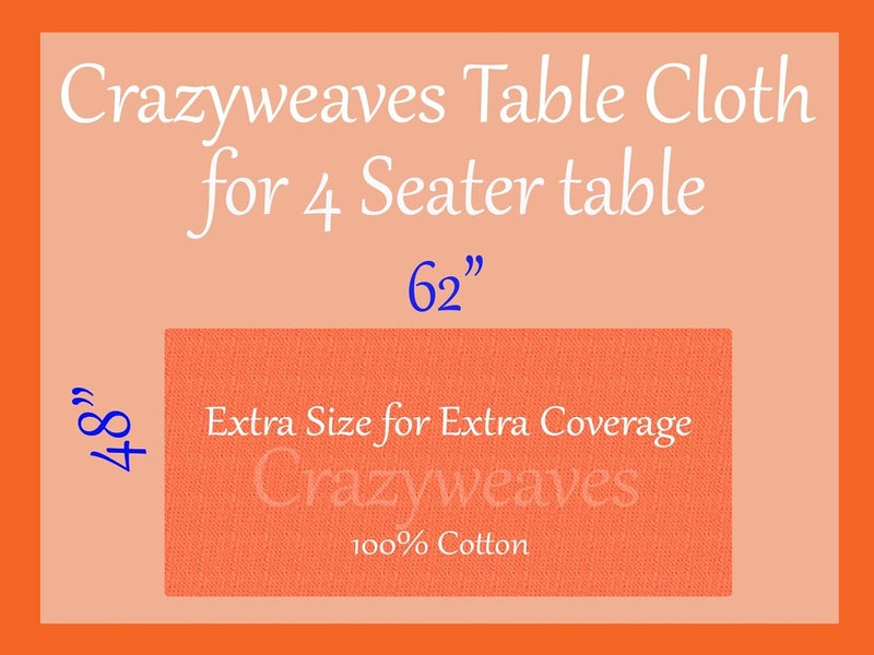 CRAZYWEAVES Cotton Table Cloth 4 Seater Dinning Table Cover Rectangular 100% Cotton Table Cover in Burgandy Dobby Stripes with Hemmed Edges Washable Table Cloth Size 48"x62" - Image 2