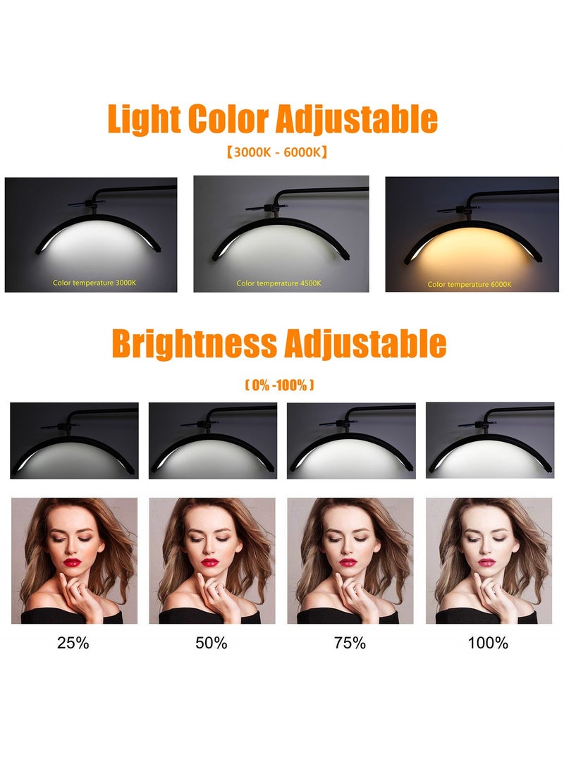 Sharpdo Beauty Eyelash LED Floor Lamp Half Moon Standing Lamp For Skincare Facialist 3000K-6000K Dimmable Standing Light Indoor Floor Lighting - Image 2