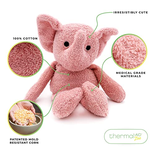 Thermal-Aid Zoo Microwavable Stuffed Animal - Plush Toy and Hot Cold Pack - Tiny The Elephant - Image 2