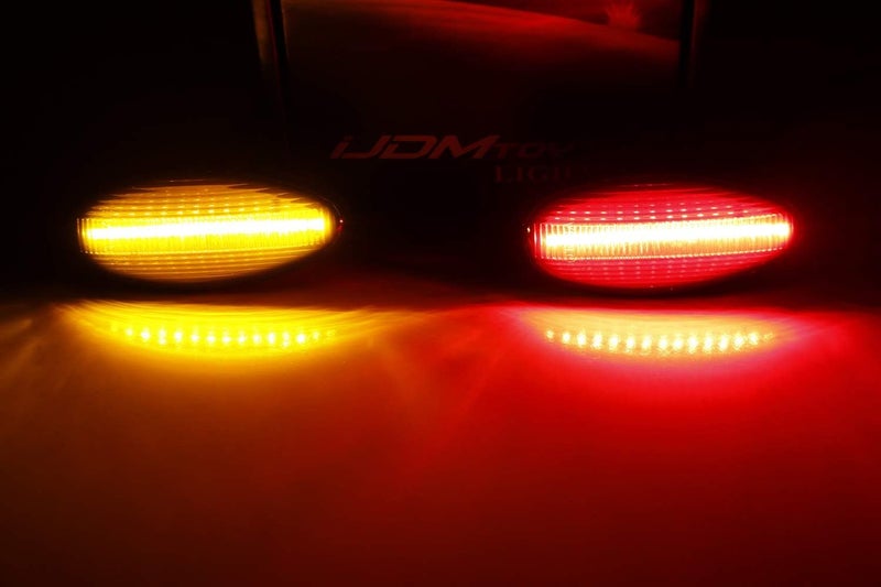 iJDMTOY Smoked Lens Amber/Red Full LED Trunk Bed Marker Lights Set for 2008-14 Chevy GMC 2500HD 3500HD Dually Truck - Image 2