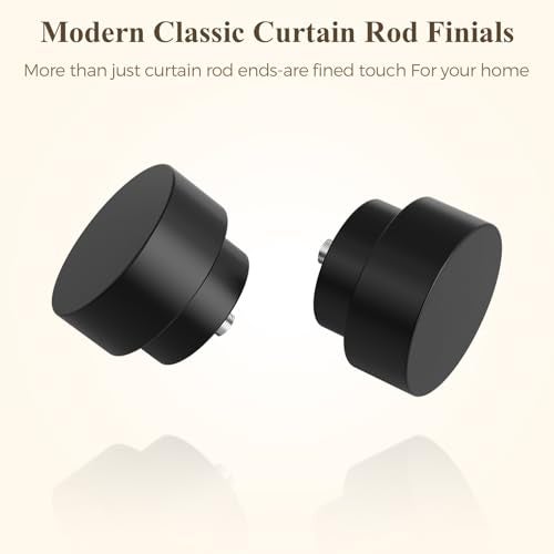 hei! dear Black Curtain Rods for Windows 28 to 48 Inch(2.3-4ft),1 Inch Diameter Heavy Duty Curtain Rods,Adjustable Curtain Rod,Modern Decorative Drapery Rods,Telescoping Window Curtains Rod 18-45",Matte Black - Image 3