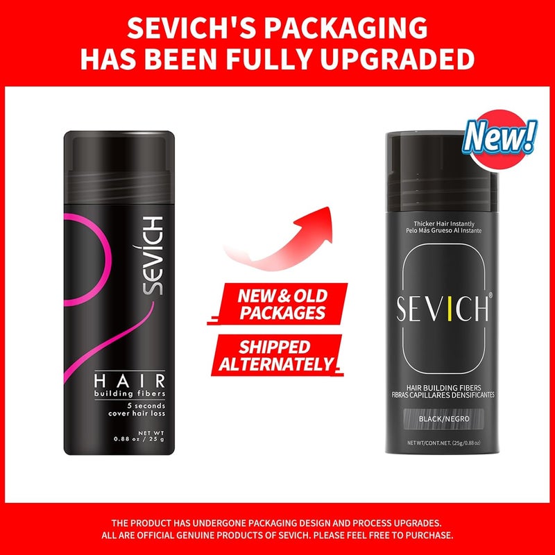 SEVICH Hair Fibers for Thinning Hair, Hair Building Fibers Instantly Thicker & Fuller Look,Hair Powder for Men & Women 25g Medium Blonde - Image 2