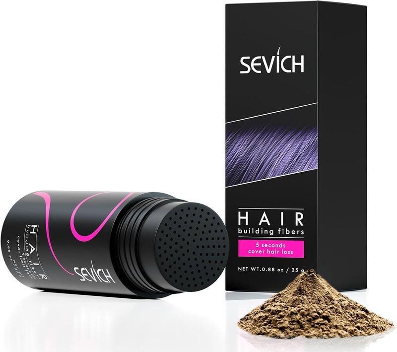 SEVICH Hair Fibers for Thinning Hair, Hair Building Fibers Instantly Thicker & Fuller Look,Hair Powder for Men & Women 25g Medium Blonde - Image 1