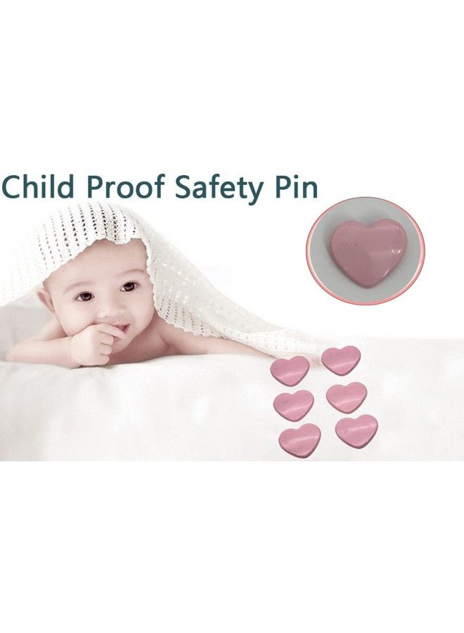 Syga Children'S Safety Pin Protective Equipment Child Safety Pin Cartoon Bear Heart Bow Baby Slobber Towel Pin (Heart Pink) - Image 4
